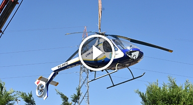 Akrones'e mini mini bir helikopter kondu